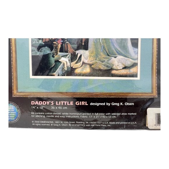 Dimensions Gallery Crewel Kit Daddy's Little Girl Greg K. Olsen  14x18 USA - Picture 2 of 4